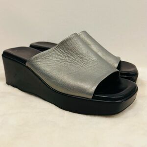 Spring Step Italian Silver Wedge 90s Y2K style platform dress casual Sandals!